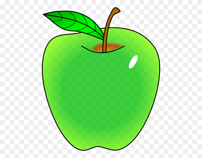 492x597 Bitten Green Apple Clipart - Bitten Apple PNG