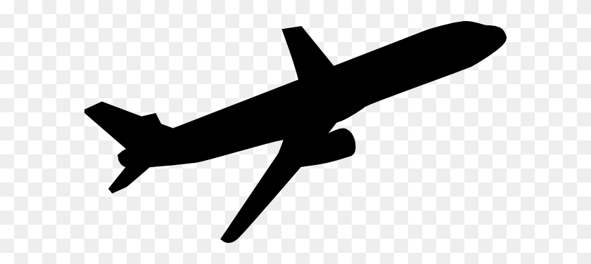 600x316 Black Airplane Cliparts - Travel Clipart Black And White