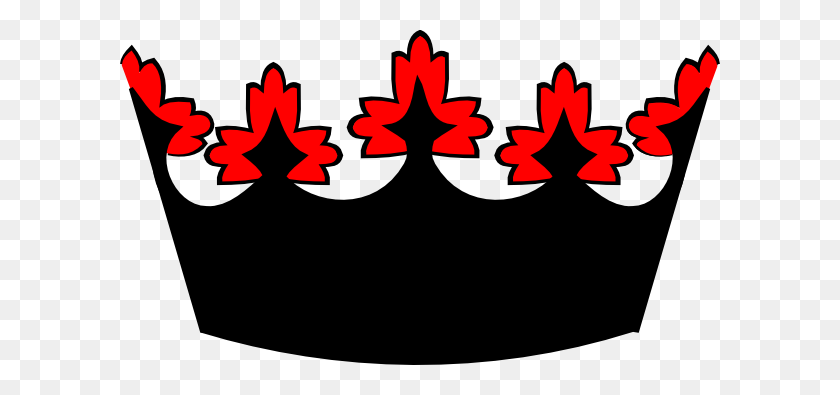 600x335 Black And Red Crown Clip Art - Crown PNG Black