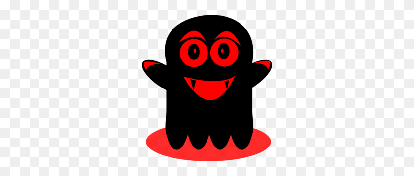 264x298 Black And Red Ghost Clip Art - Haunted Clipart