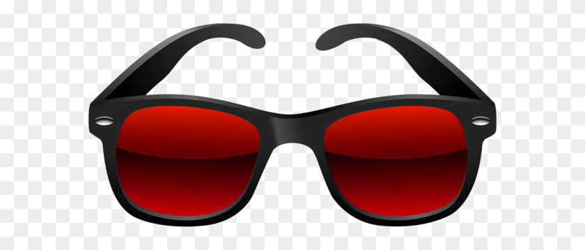 600x299 Black And Red Sunglasses Png Clipart - Sunglasses PNG