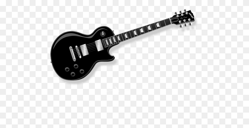 500x372 Black And Silver Electric Guitar Vector Clip Art - Bass Guitar Clipart Black And White