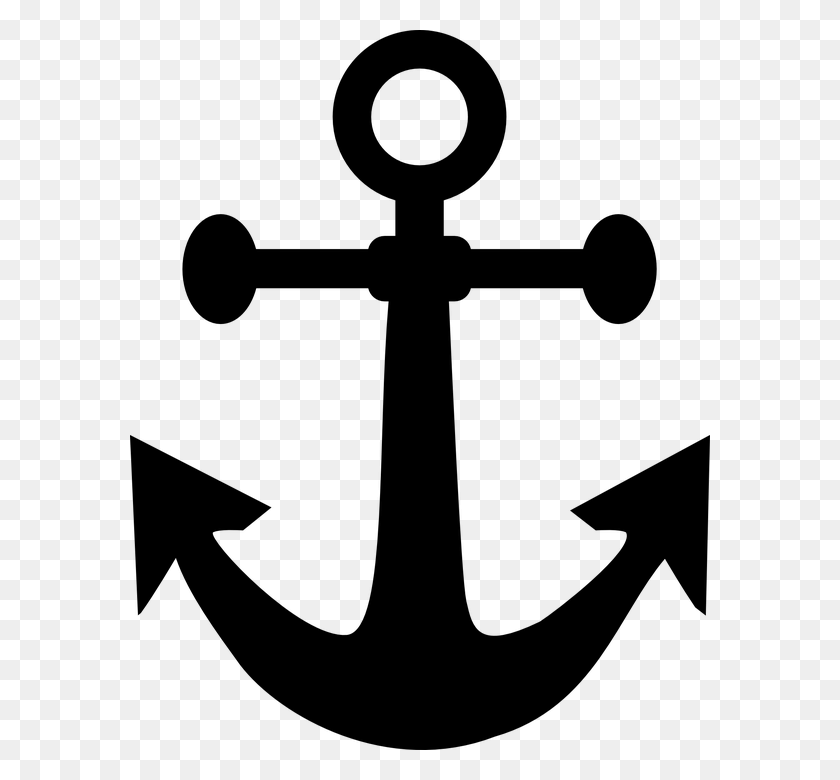 580x720 Black And White Anchor - Marine Corps Clipart Free