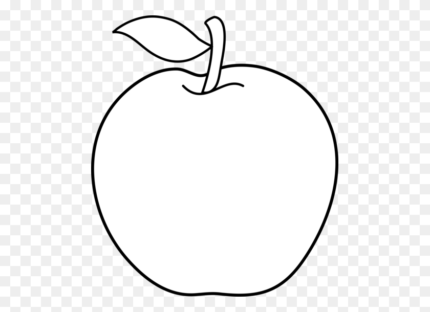 483x550 Black And White Apple Clip Art - Apple Clipart PNG