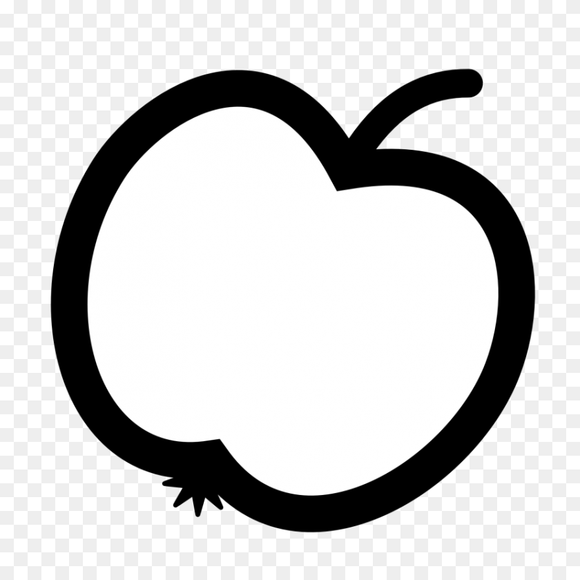 830x830 Black And White Apple Clip Art - Apple Tree Clipart Black And White