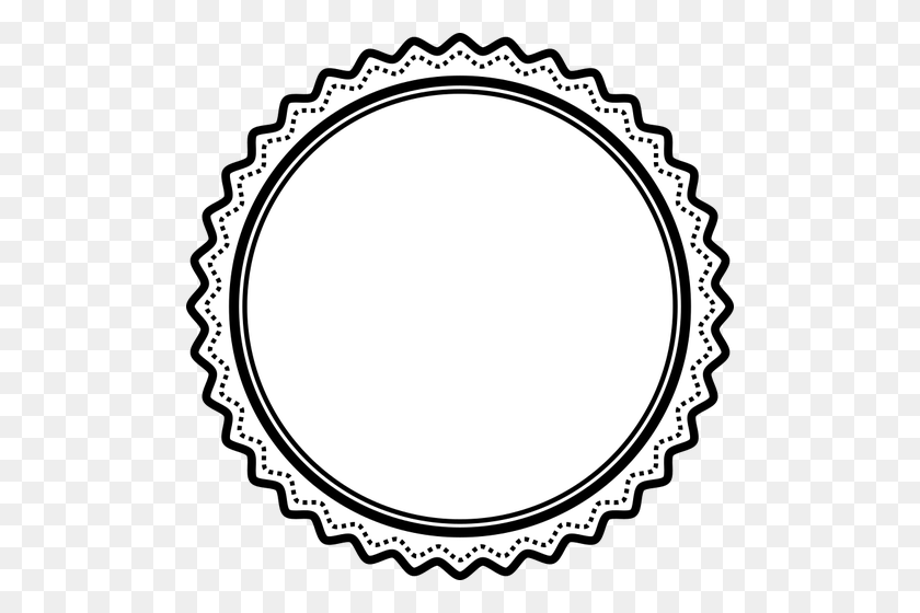 500x500 Black And White Badge - Doily Clipart