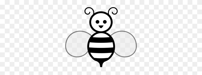 298x255 Black And White Bee Clip Art - Cute Clipart Black And White