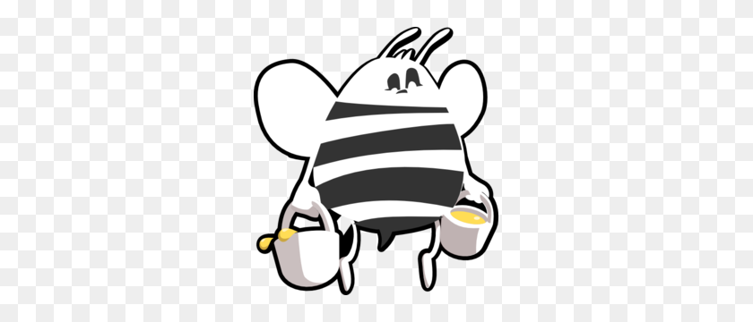 273x300 Black And White Bee Clipart - Catfish Clipart Black And White