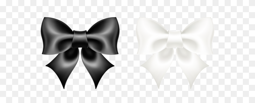 600x280 Black And White Bow Png Clipart - White Bow PNG