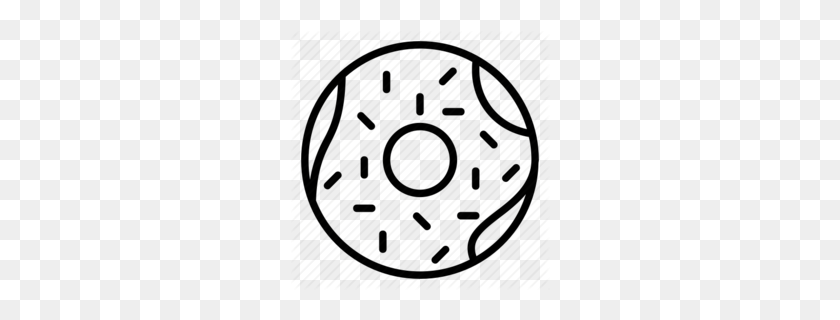 260x260 Black And White Box Of Donuts Clipart - Donut PNG Clipart