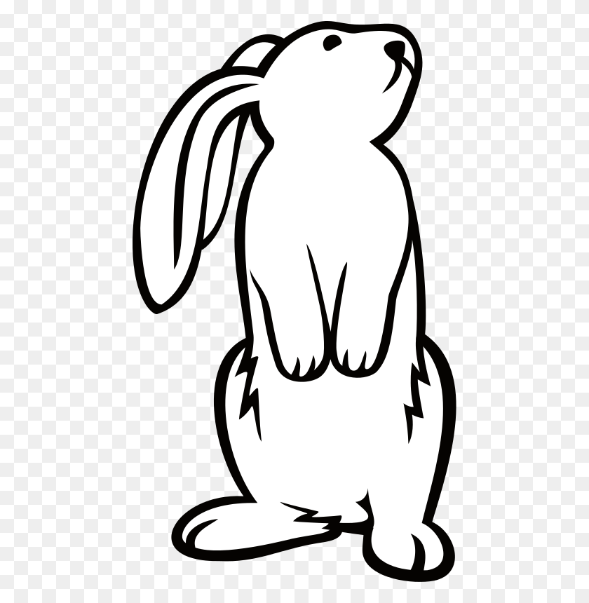 462x800 Black And White Bunny Free Clip Art Clipart Collection - White Rabbit Clipart