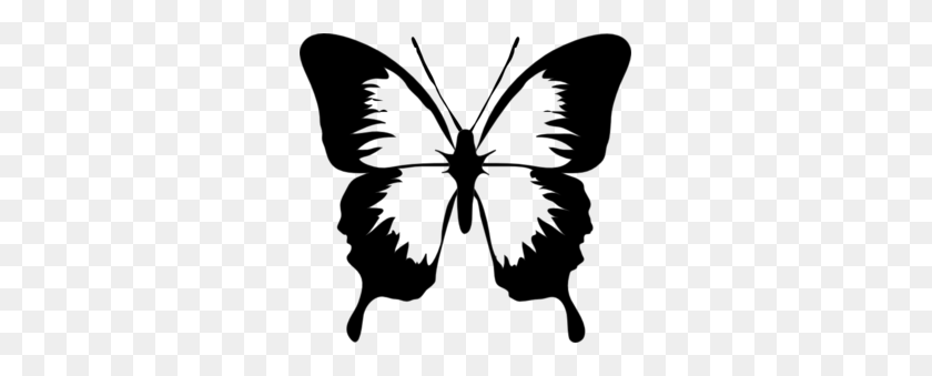 299x279 Black And White Butterfly Clip Art - Wings Clipart Black And White