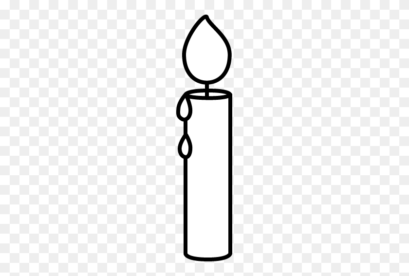 115x507 Black And White Candle Clipart - Candlestick Clipart