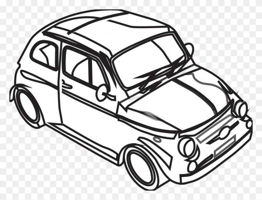830x619 Черно-Белые Рисунки Автомобилей Группы Изображений - Автогонщик Клипарт