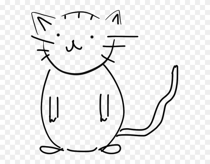 613x597 Black And White Cat Sketch - Sketch PNG