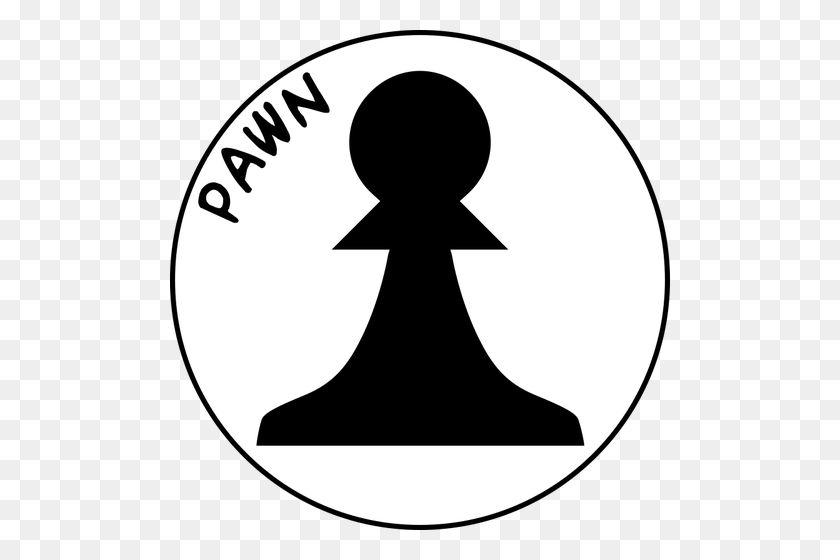 500x500 Black And White Chess Pawn - Chess Clipart Black And White