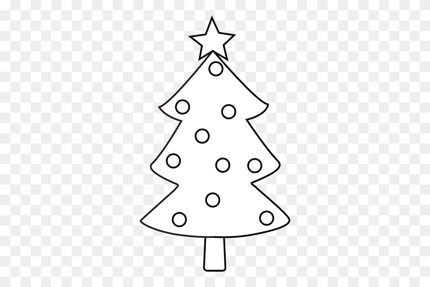 294x500 Black And White Christmas Tree Clip Art - White Christmas Tree Clipart