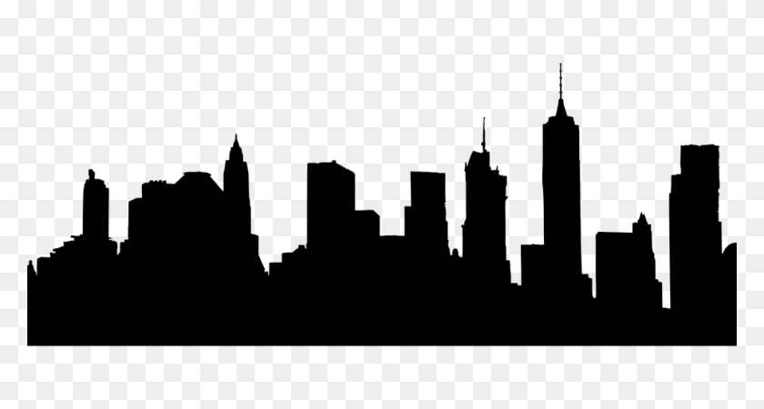 960x480 Black And White City Png Transparent Black And White City - City Skyline PNG