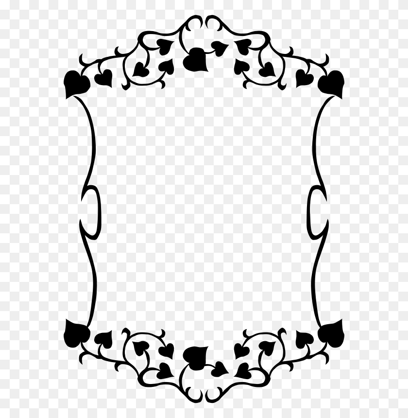 580x800 Black And White Clip Art - Black Flowers PNG