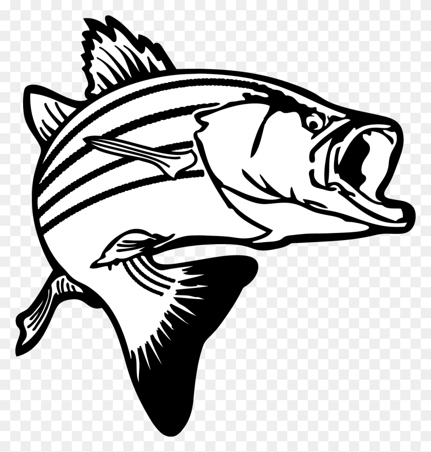 1350x1421 Black And White Clip Art Vintage Fish Clipart Salmon Image Carp - Goldfish Clipart Black And White