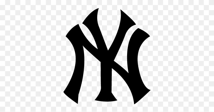 344x381 Black And White Clipart Mlb New York City New York Yankees Png - Yankees Logo PNG