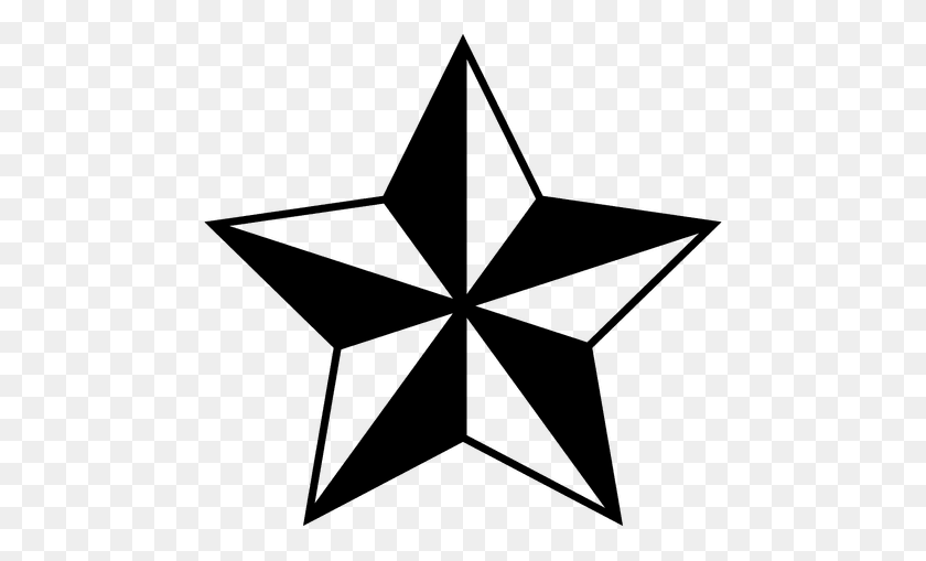 473x449 Black And White Clipart Nautical Star Old School - Tattoo Clip Art