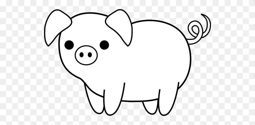 550x352 Black And White Clipart Of Pig - Barn Door Clipart