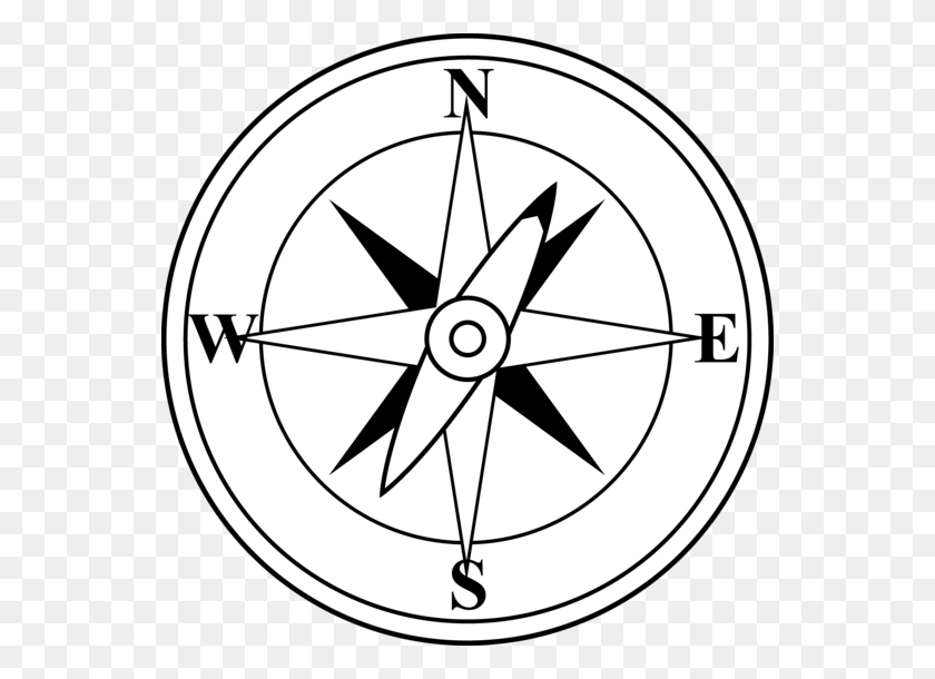 550x550 Black And White Compass - Magnet Clipart Black And White