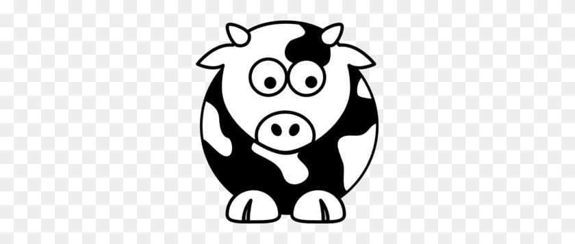 267x297 Black And White Cow Clip Art - Cow Head Clipart Black And White
