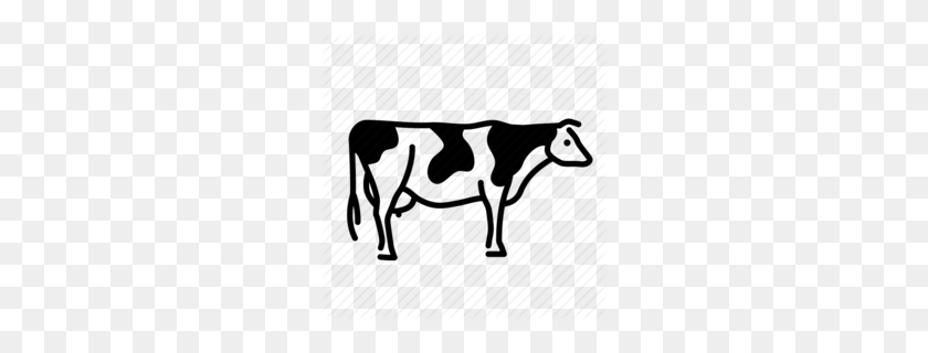 260x260 Black And White Cow Clip Art Clipart - Cows PNG