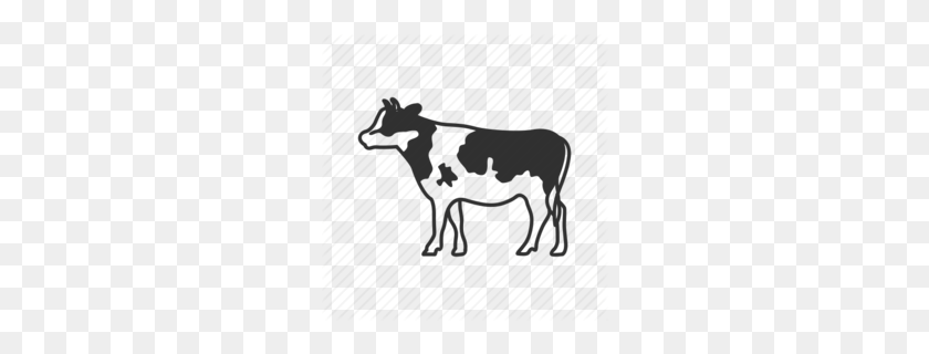 260x260 Black And White Cow Clipart - Meat Clipart Black And White