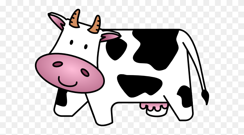 600x404 Black And White Cow Png, Clip Art For Web - Black Cow Clipart