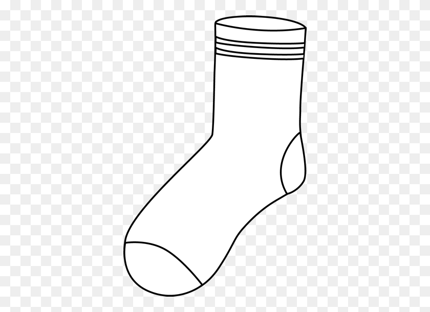 358x550 Black And White Crew Sock Clip Art - Foot Clipart Black And White