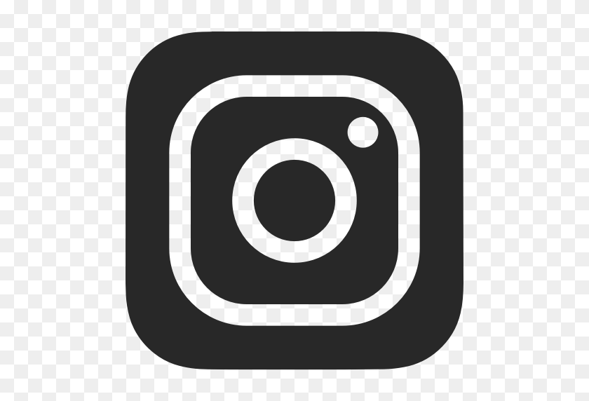 512x512 Black And White, Dark Grey, Instagram Icon - Photo Icon PNG
