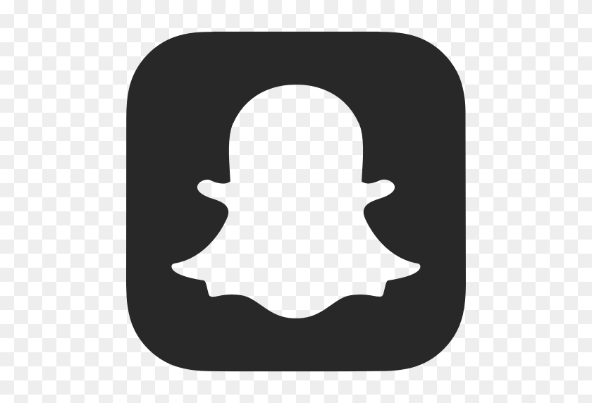 512x512 Black And White, Dark Grey, Snapchat Icon - Snapchat Icon PNG