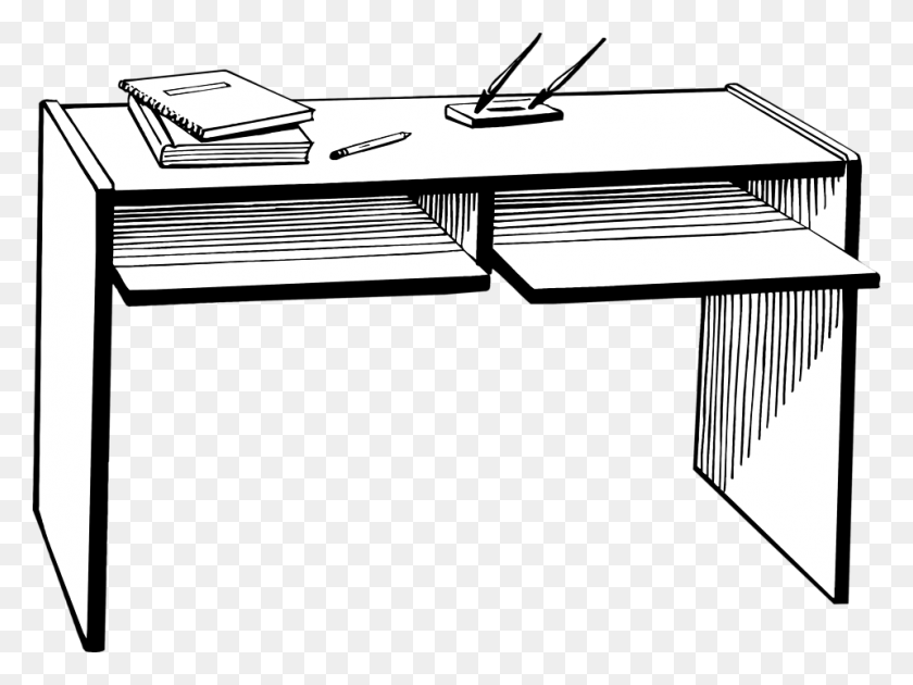 958x701 Black And White Desk Png Transparent Black And White Desk - Desk PNG