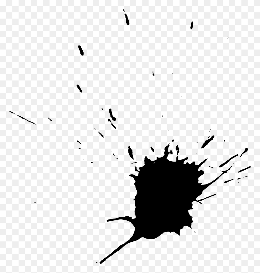 1613x1701 Black And White Desktop Wallpaper - Black Paint Splatter PNG
