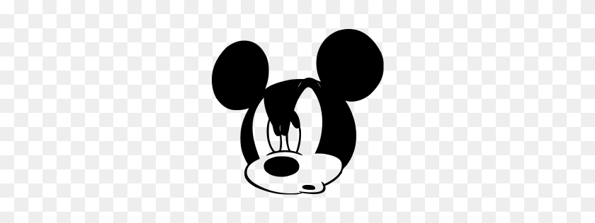 256x256 Black And White Disney Background Clipart Clip Art Images - Mickey Mouse Face Clipart