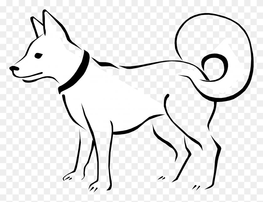 1969x1475 Black And White Dog Clip Art Black And Whiteblack And White Dog - Simple Dog Clipart