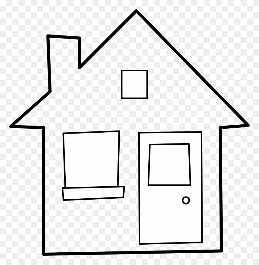 2342x2400 Black And White Dog House Clipart Of In Winging - Dog House Clipart