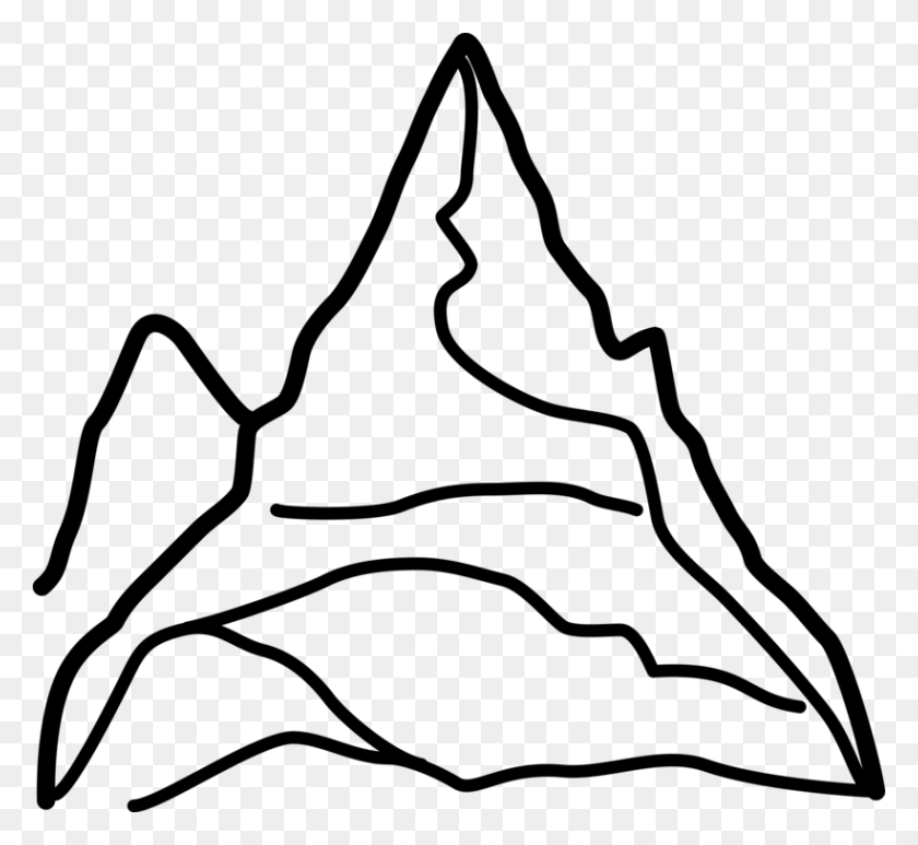 820x750 Black And White Download Mountain - Mountain Outline Clipart