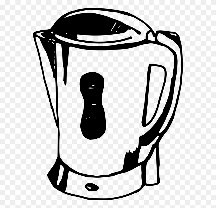 583x750 Black And White Electric Kettle Teapot Kitchen - Teapot Clipart