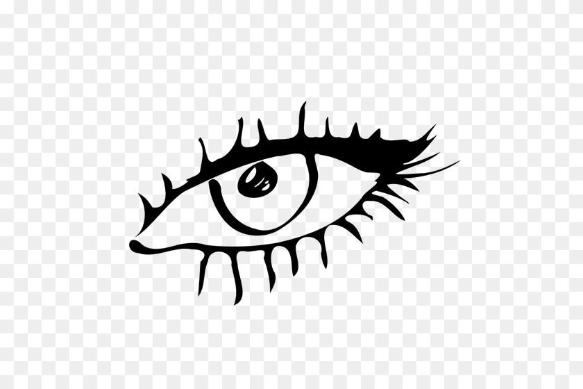 500x500 Black And White Eye Vector Image - Black And White Eye Clipart
