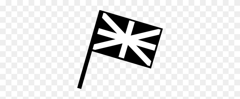 300x288 Черно-Белый Флаг Великобритании Клипарт - Белый Флаг Png