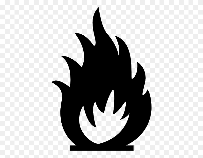 414x592 Black And White Flame Clipart - Flames Black And White Clipart