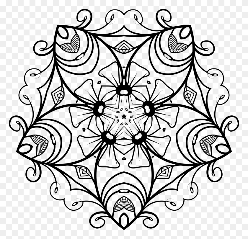 2342x2252 Black And White Floral Design Gallery Images - Floral Pattern PNG