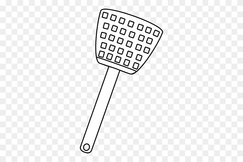 288x500 Black And White Fly Swatter Clip Art - Fly Clipart Black And White