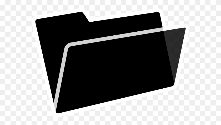 600x414 Black And White Folder Clip Art - Folder Clipart Black And White