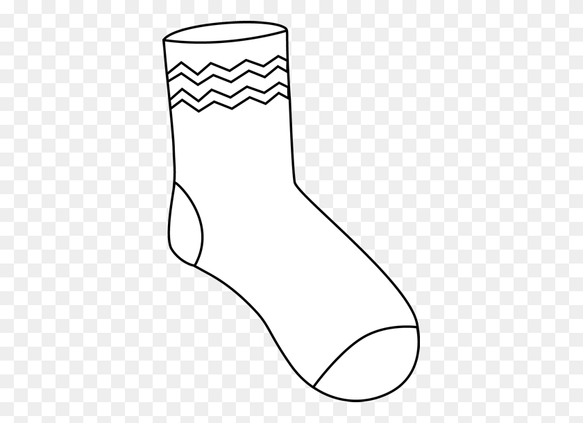 371x550 Black And White Funky Sock - Rain Boots Clipart Black And White
