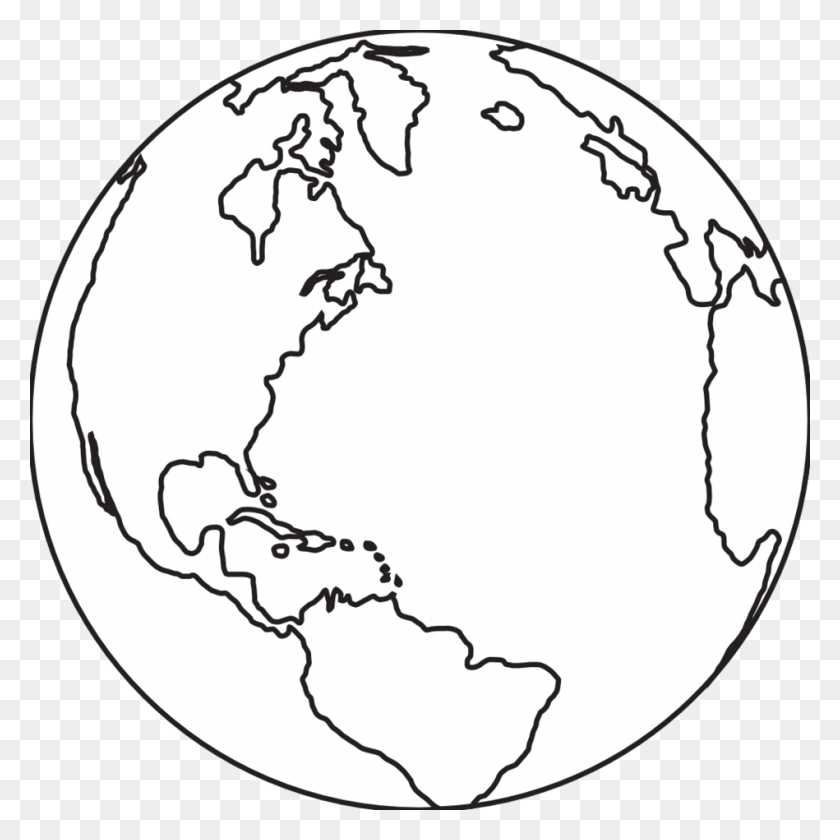 949x949 Black And White Globe Clipart - Waterfall Clipart Black And White